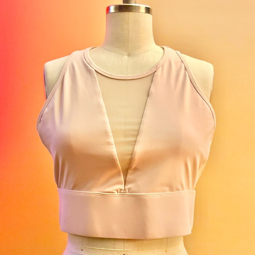 Fabletics Blush Pink Mesh Crop Top